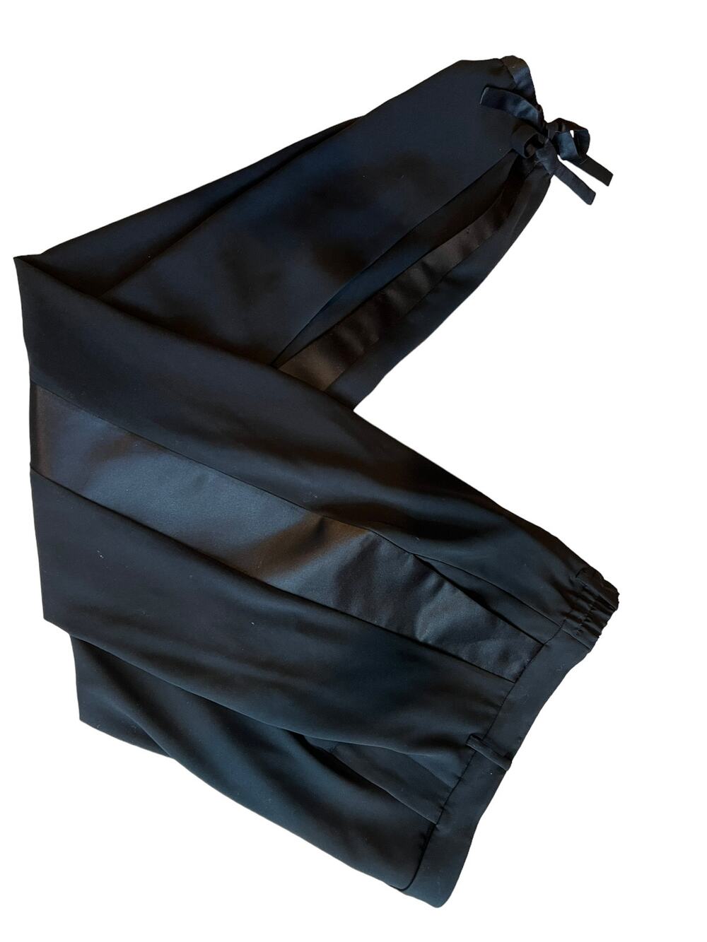 Halston Heritage Tuxedo Split Hem Harem Pants Ankle Tie Detail